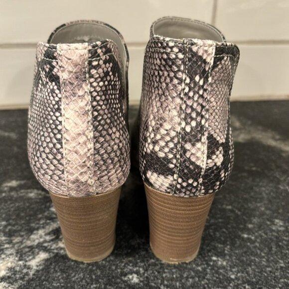 Fergalicious Charlie Snake Print 2.5 Inch Heel Ankle Booties - Size 7M - Picture 4 of 9